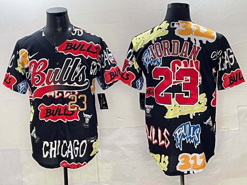Men Chicago Bulls Nike 23 Jordan black NBA 2025 Jersey style 04